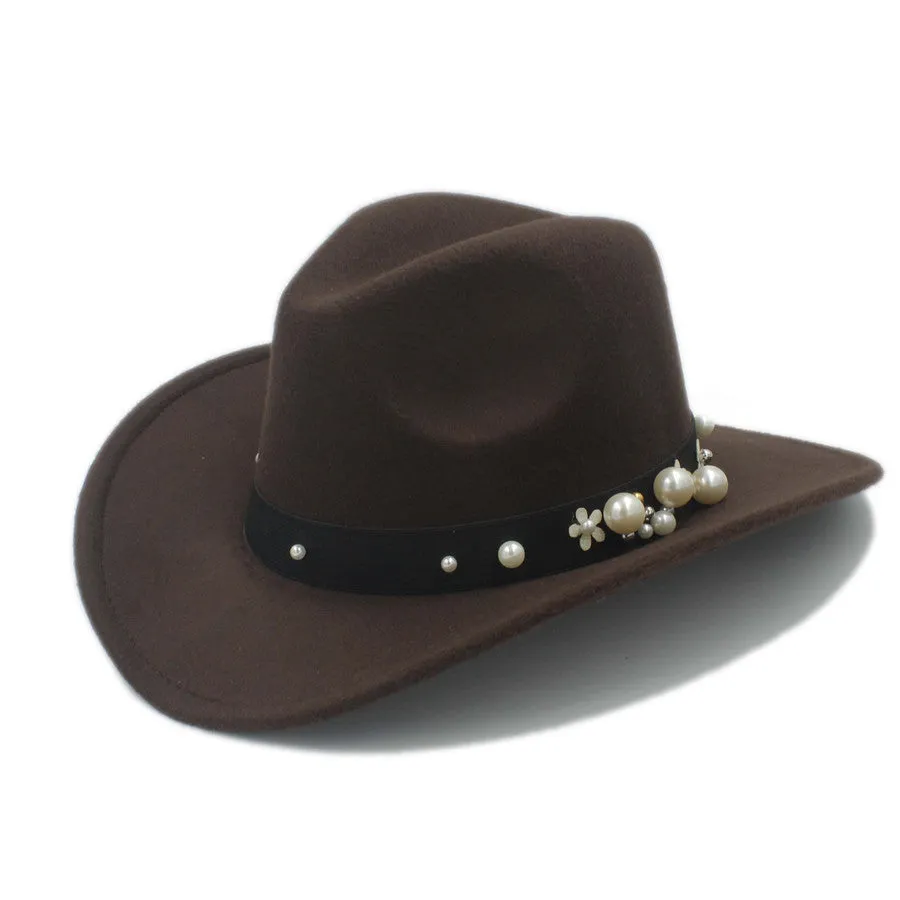 Fashion Women Chapeu Western Cowboy Hat for Elegant Lady