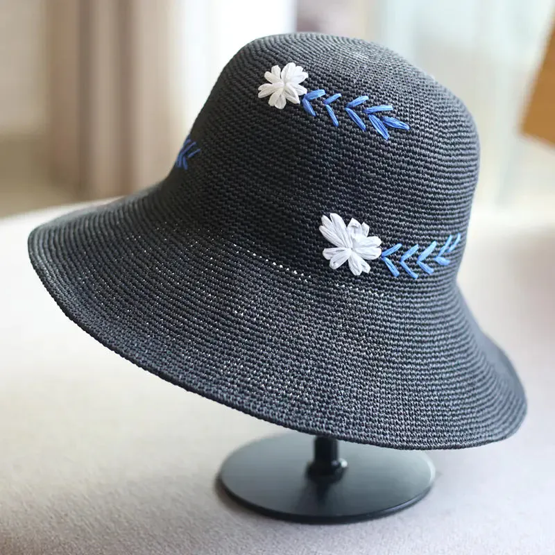 Fashionable Flower Print Travel Sunscreen Bowler Hat