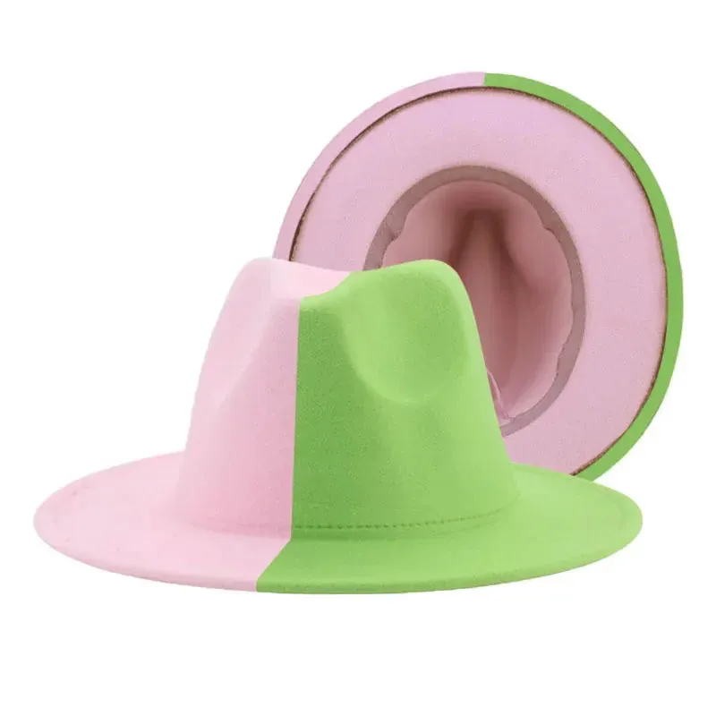 Fedora Hat Women Winter Felted Hats for Men Gradient Color Bowler Hat Wide Brim Design Luxury Casual Men Fedoras Chapeau Femme