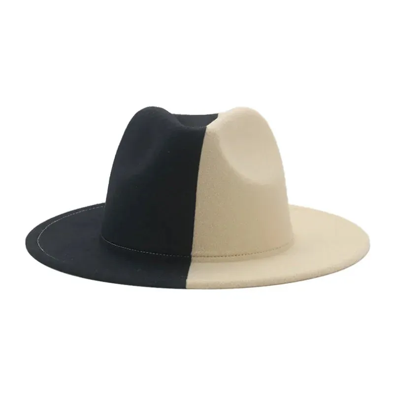 Fedora Hat Women Winter Felted Hats for Men Gradient Color Bowler Hat Wide Brim Design Luxury Casual Men Fedoras Chapeau Femme