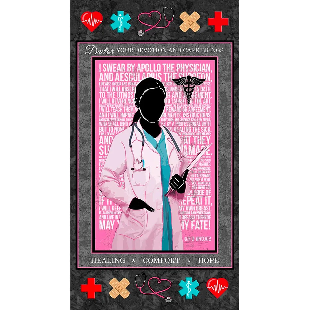 FEMALE DOCTOR-Hero Silhouette Panel-100% Cotton-1195DRF