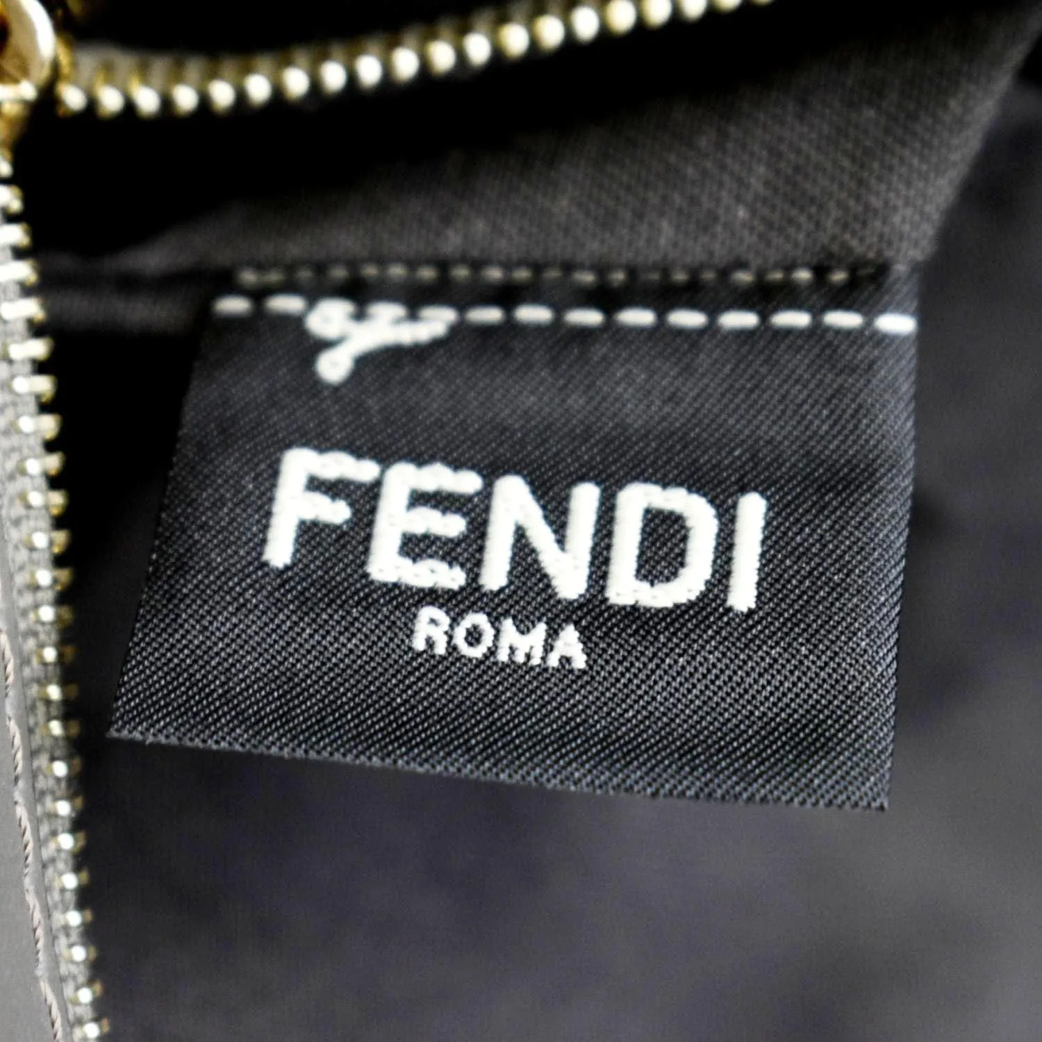 FENDI Runway Shopper Leather Tote Shoulder Bag Grey