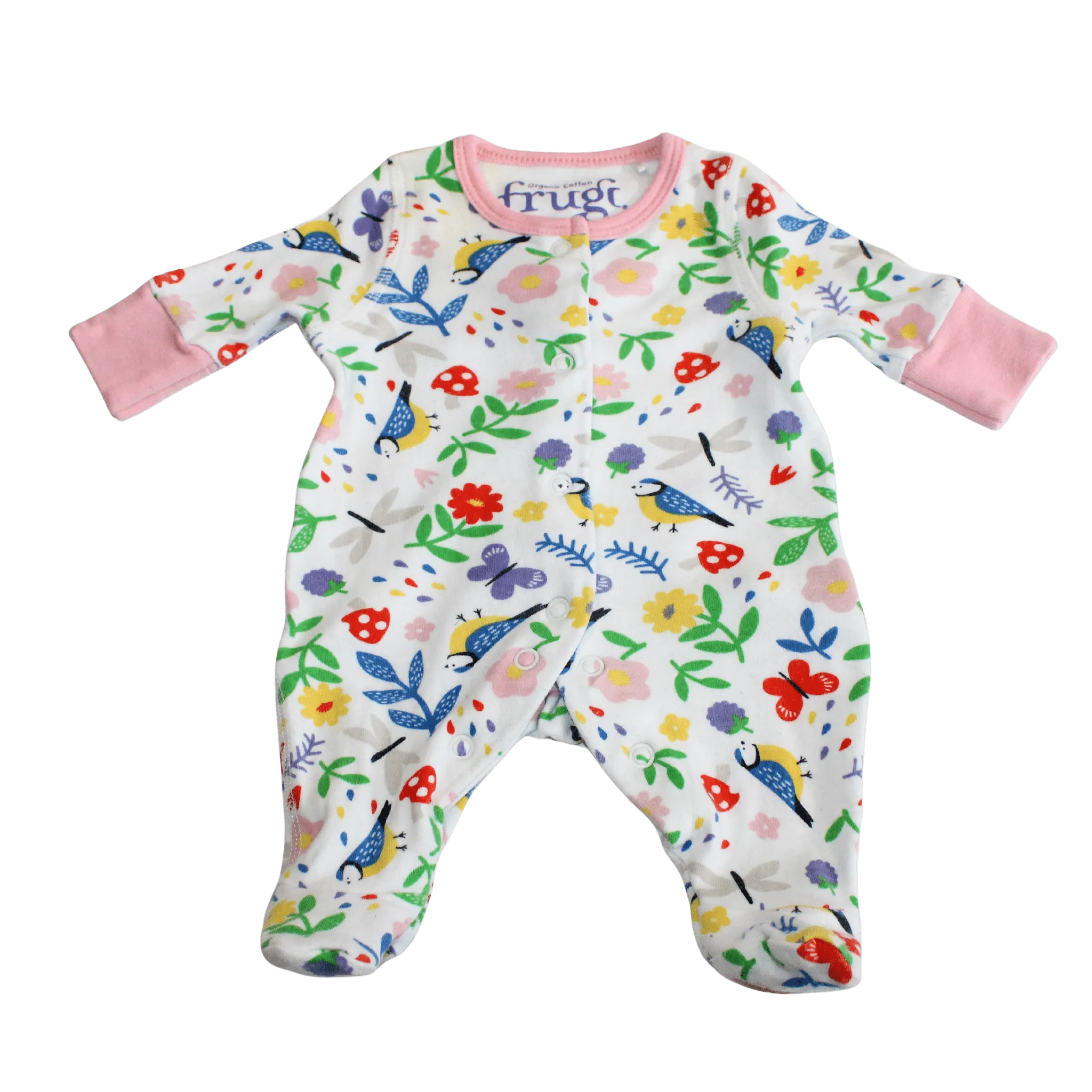 Floral Bird Print Sleepsuit