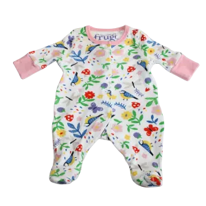 Floral Bird Print Sleepsuit