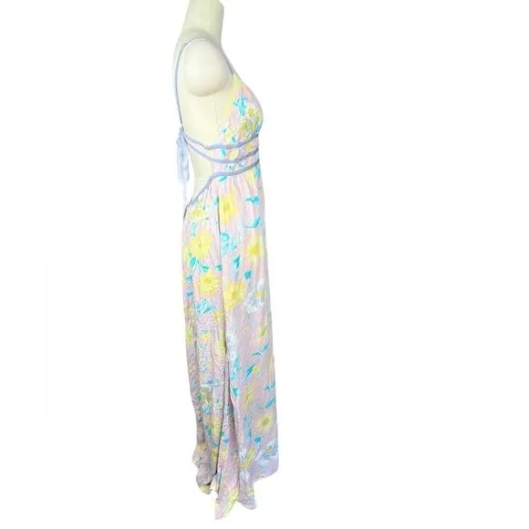 Free People Wisteria Maxi Dress in Light Combo size large