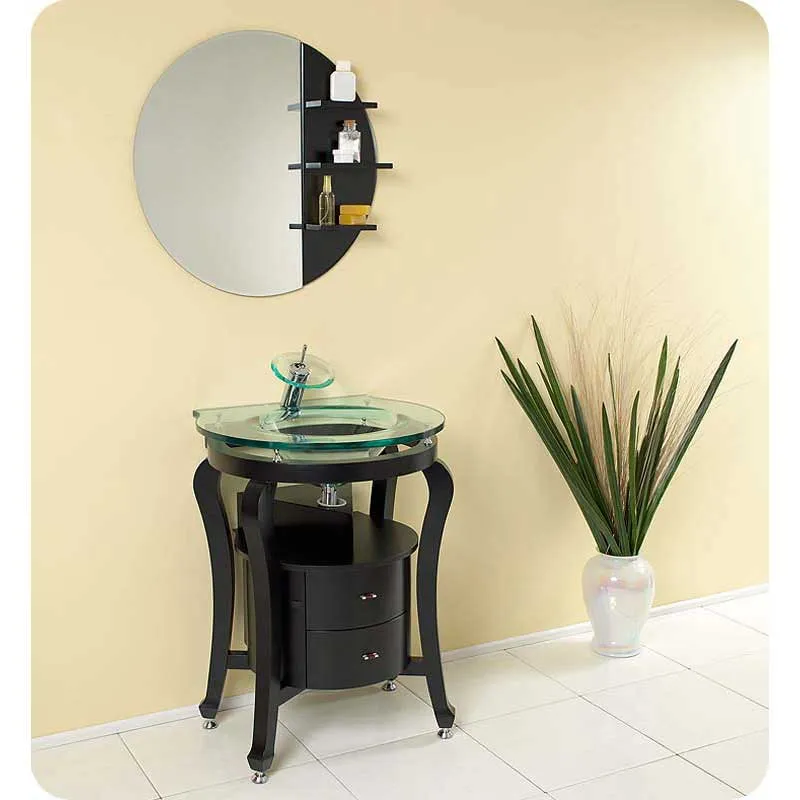 Fresca FVN3330ES Simpatico Espresso Modern Bathroom Vanity with Mirror & Shelves