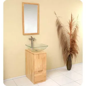 Fresca FVN6117NW Brilliante Natural Wood Modern Bathroom Vanity with Mirror