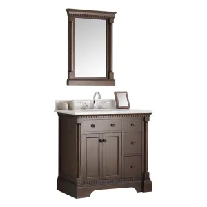 Fresca Kingston 36" Antique Coffee Traditional Bathroom Vanity with Mirror