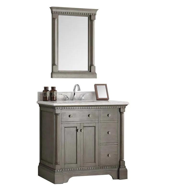 Fresca Kingston 36" Antique Silver Traditional Bathroom Vanity with Mirror