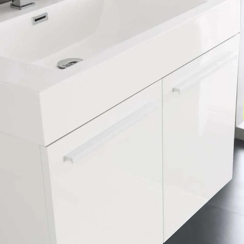 Fresca Vista 30" White Wall Hung Modern Bathroom Vanity with Medicine Cabinet