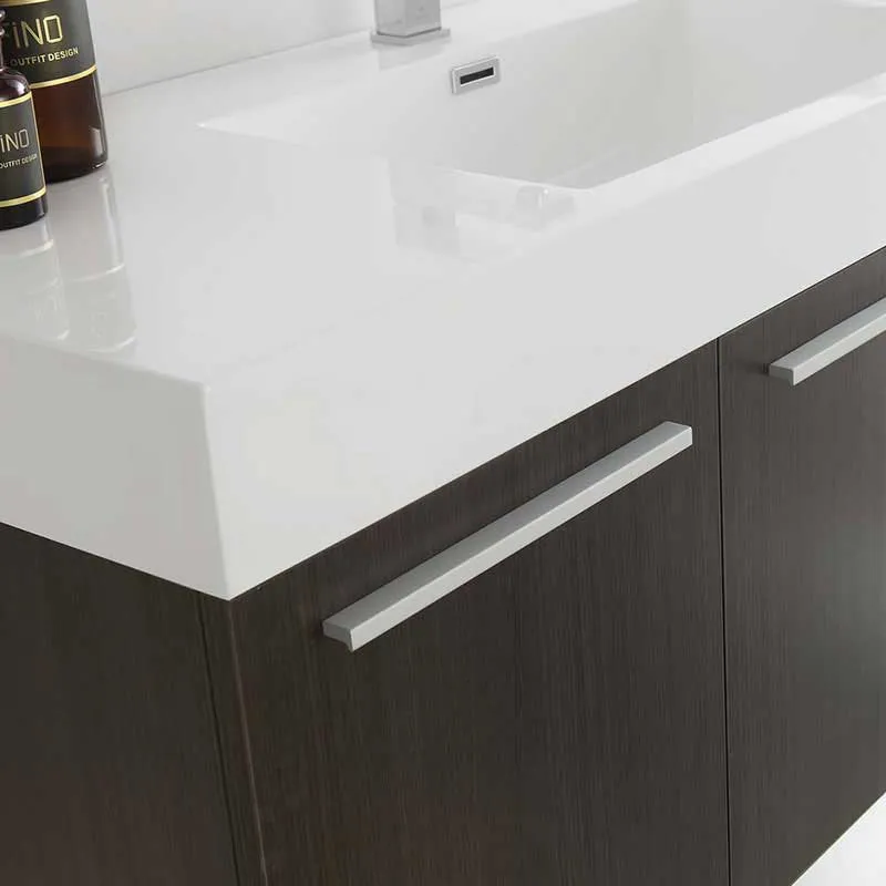 Fresca Vista 48" Gray Oak Wall Hung Modern Bathroom Vanity with Medicine Cabinet