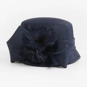 FS 2024 Luxury Woman Sun Hat Wedding Ceremony Fashion Elegant Millinery Tea Party Bowler Cap Flower Feather Bucket Hats Female