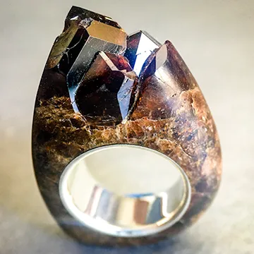 Garnet Crystal Point - Power & Protection Ring Size 6.5