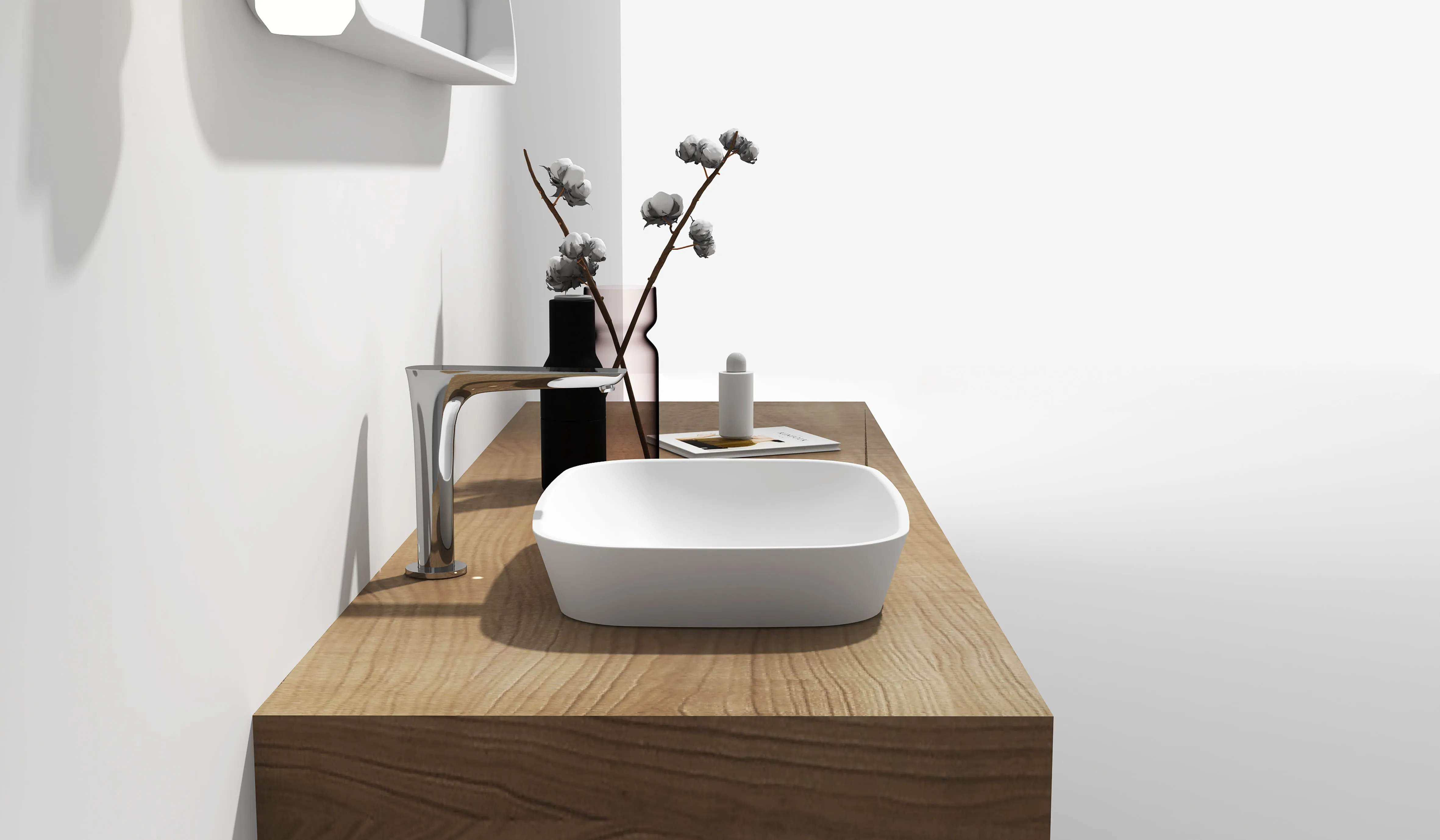 Gia Benchtop Semi Recessed Stone Basin - 500mm - G38586