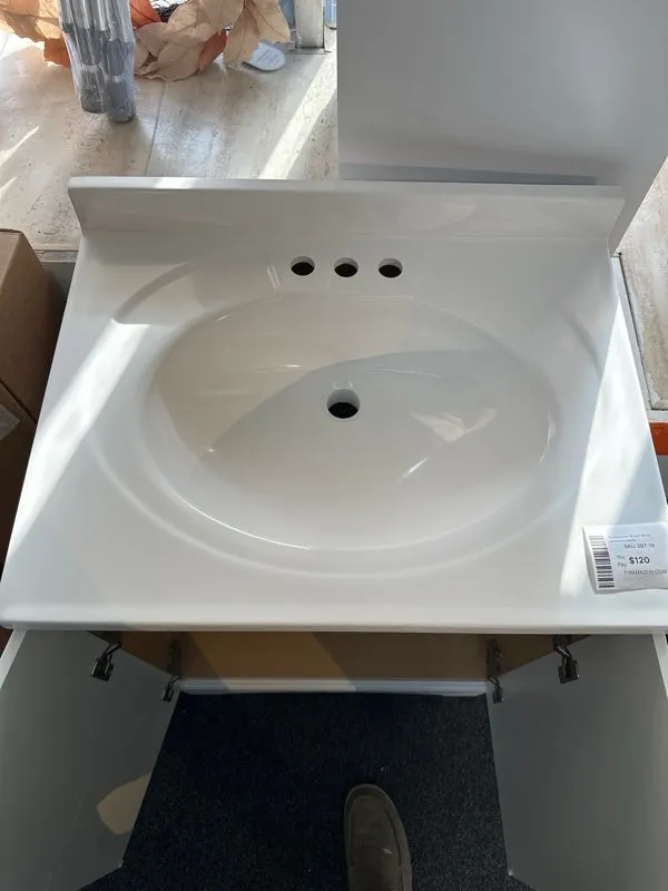 Glacier Bay 25 in. W x 19 in. D x 35 in. H Single Sink Freestanding Bath Vanity - new