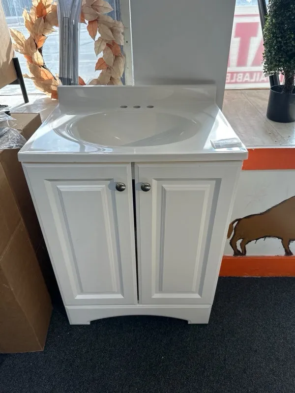 Glacier Bay 25 in. W x 19 in. D x 35 in. H Single Sink Freestanding Bath Vanity - new
