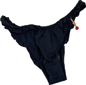 God Save Queens Black Ruffle Bikini Bottom XS
