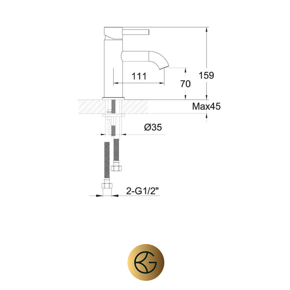 Gold Basin Tap with Designer Handle