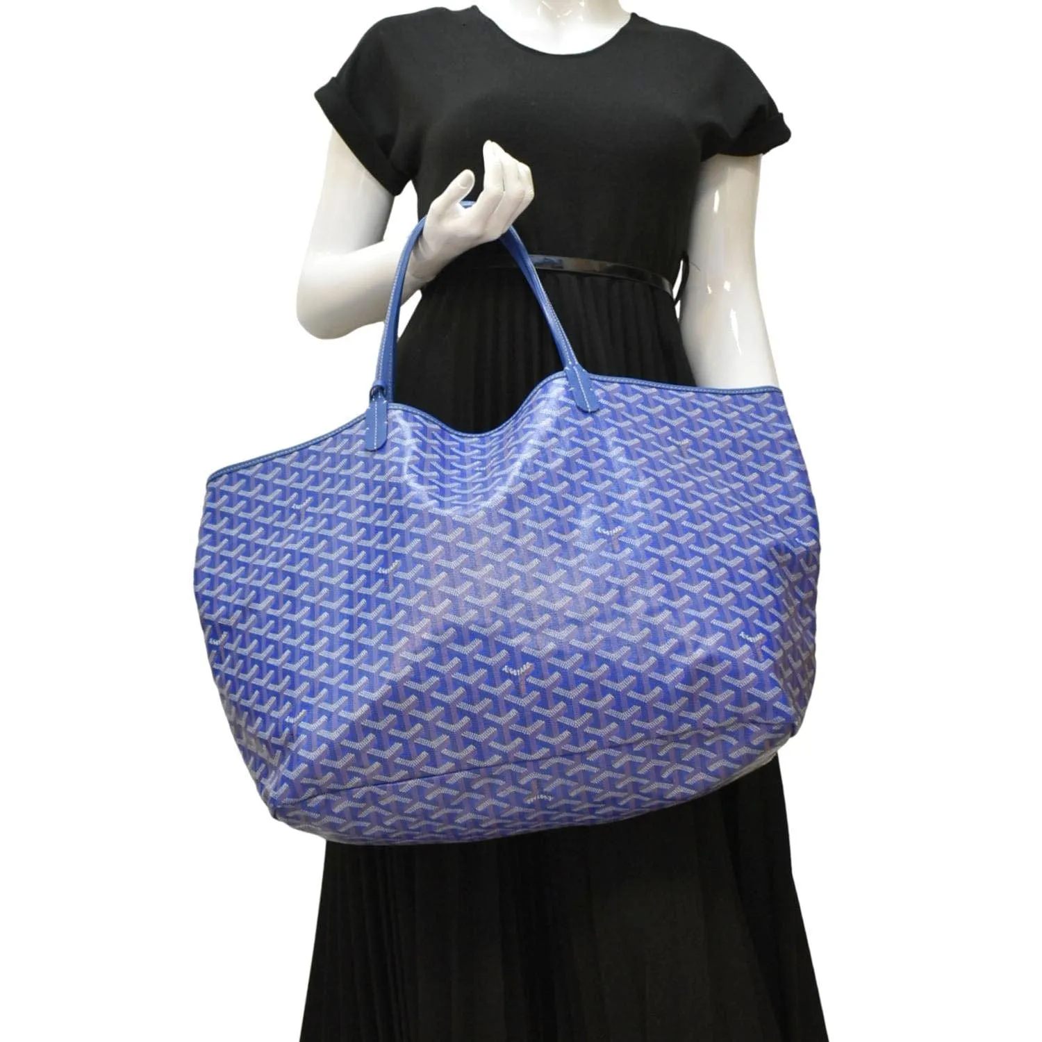 GOYARD Saint Louis GM Canvas Tote Bag Blue