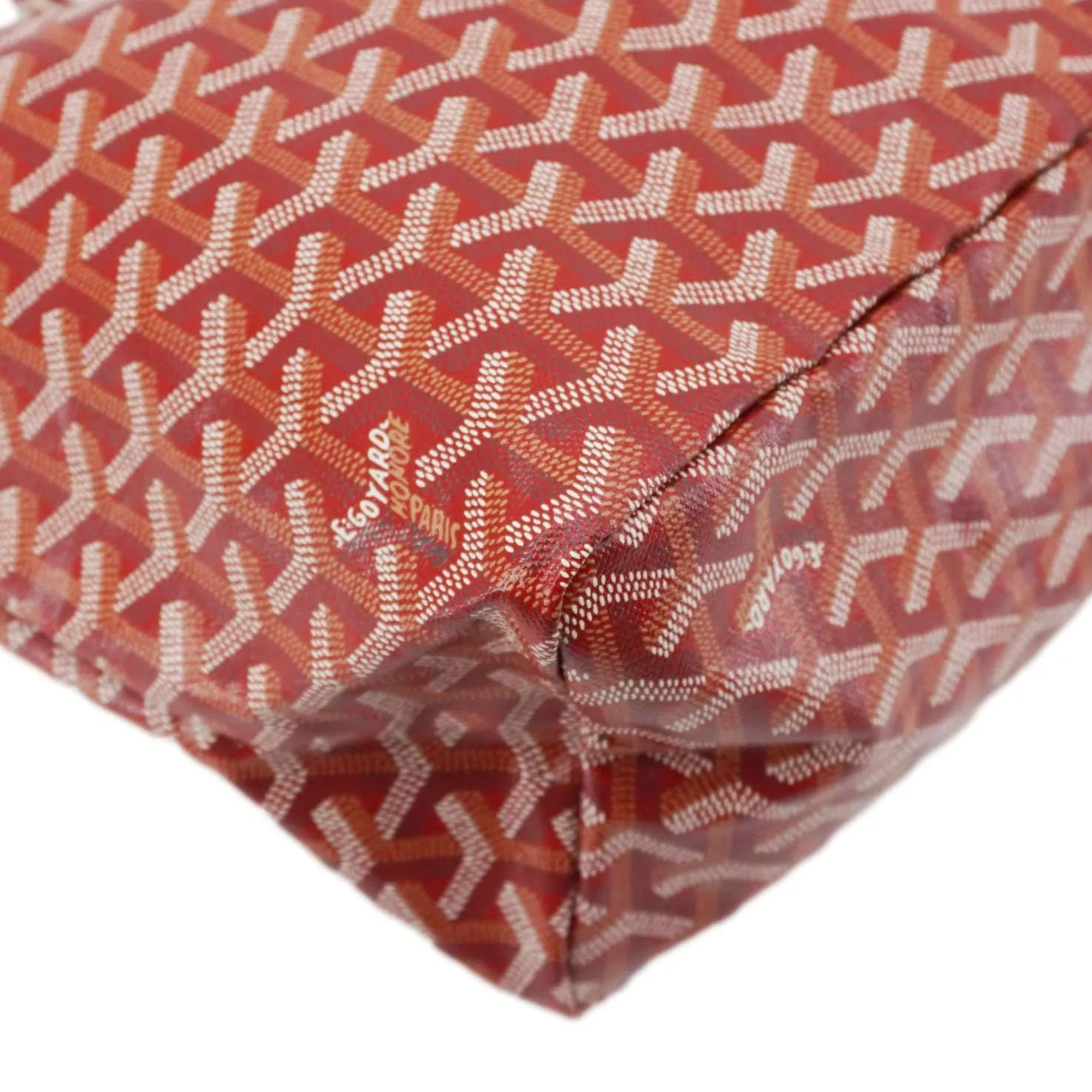 GOYARD Saint Louis PM Chevron Print Canvas Tote Bag Red