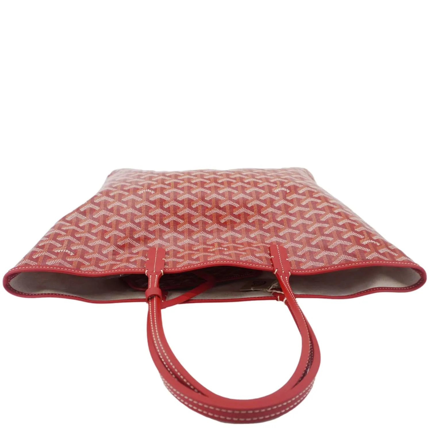 GOYARD Saint Louis PM Chevron Print Canvas Tote Bag Red
