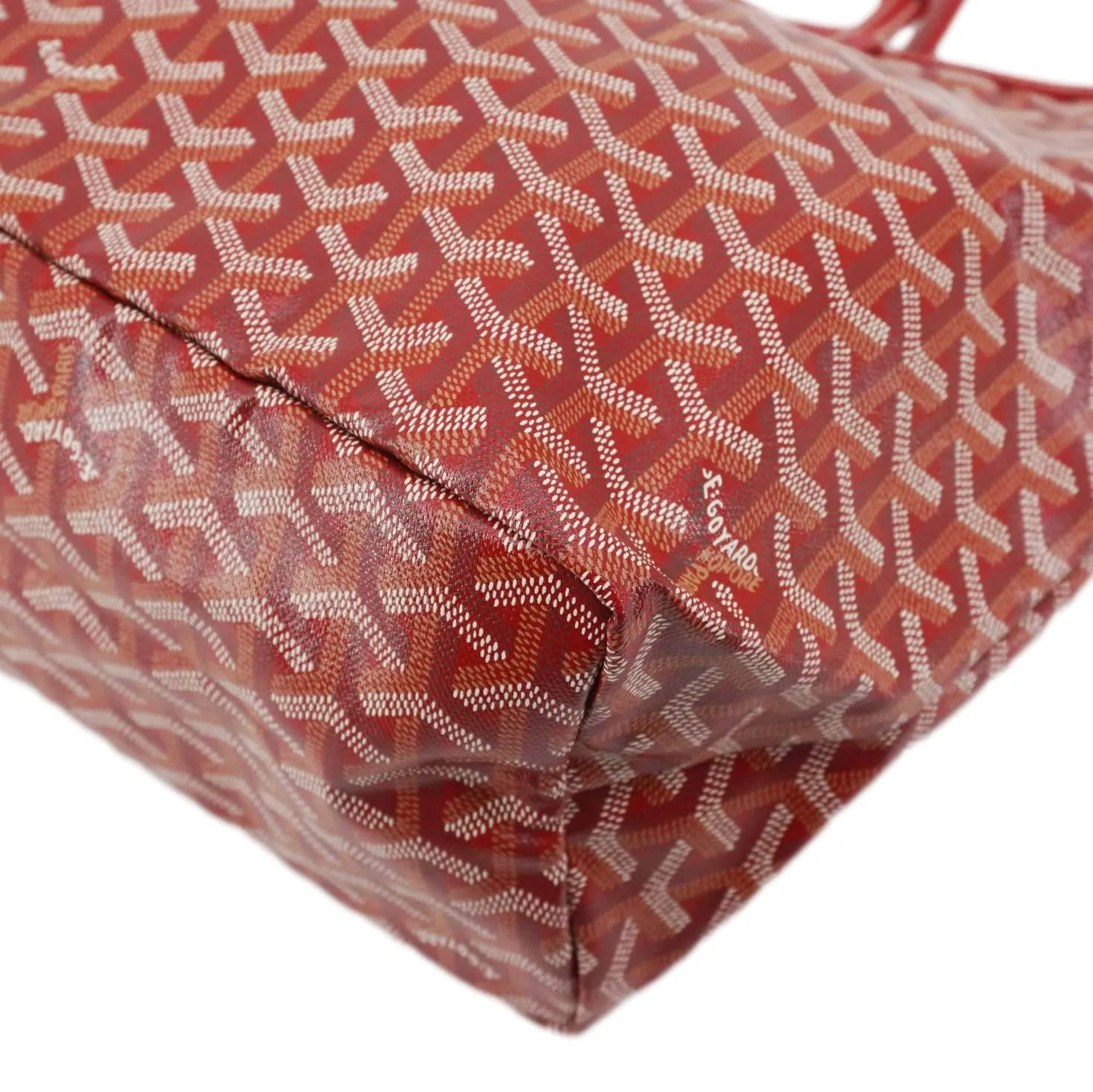 GOYARD Saint Louis PM Chevron Print Canvas Tote Bag Red