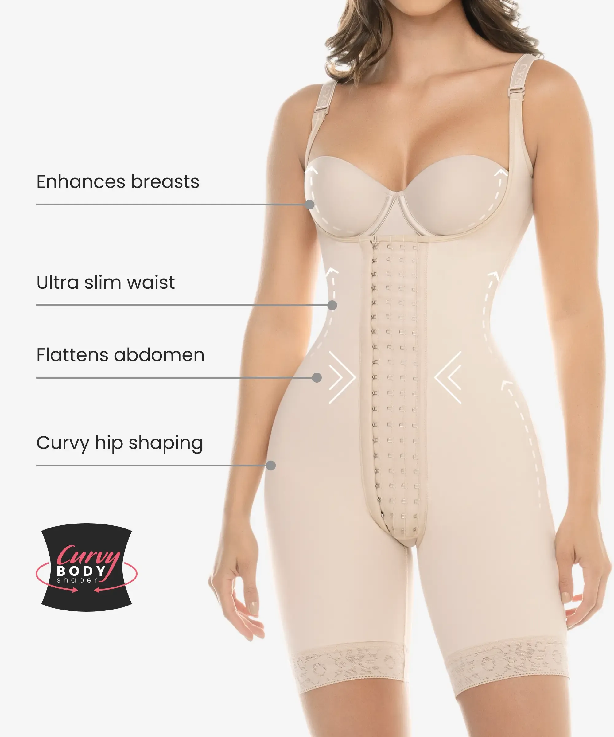 Gradual compression curvy body shaper - 459 style