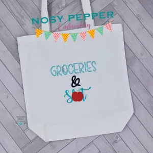 Groceries and Sh*t machine embroidery design (4 sizes included) DIGITAL DOWNLOAD