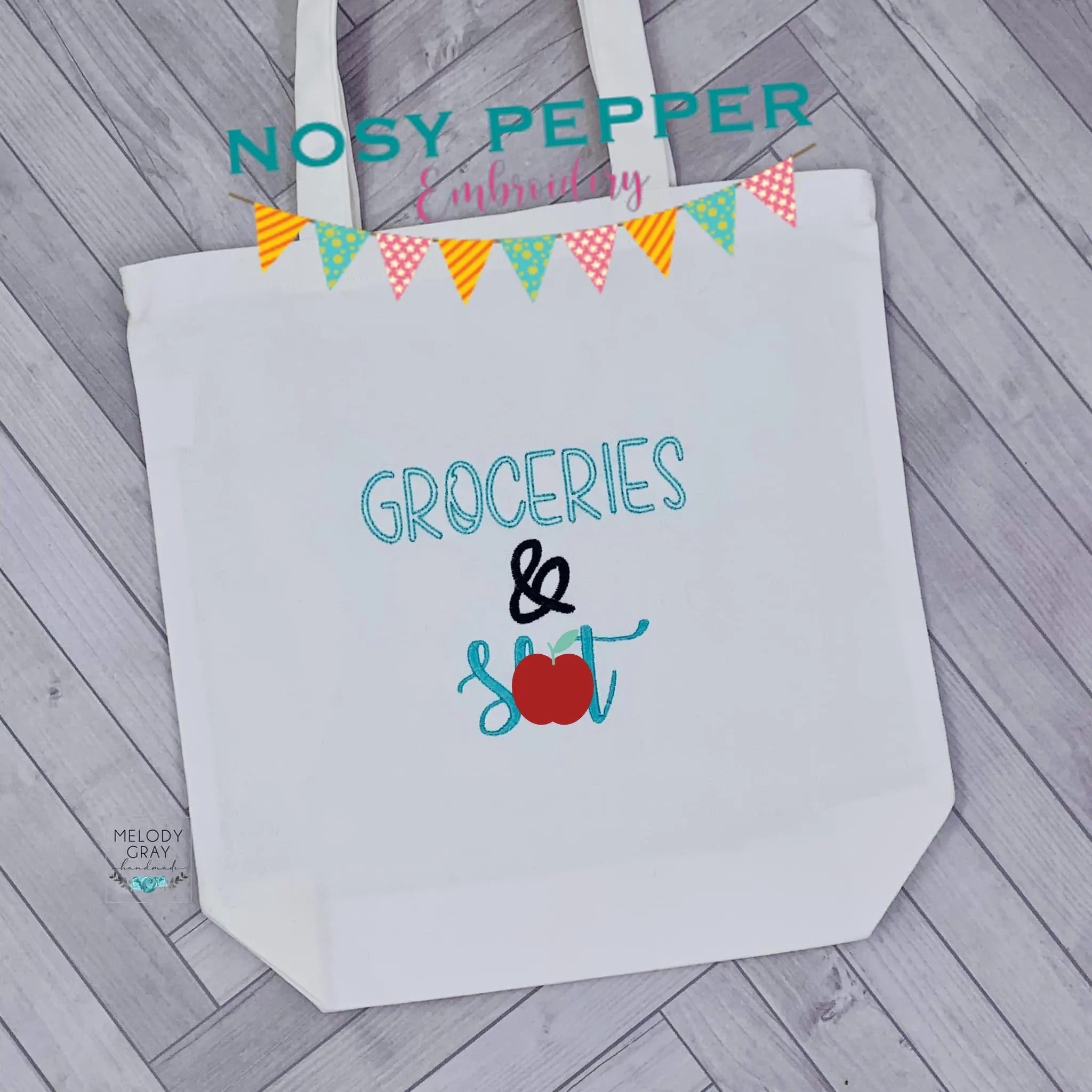 Groceries and Sh*t machine embroidery design (4 sizes included) DIGITAL DOWNLOAD
