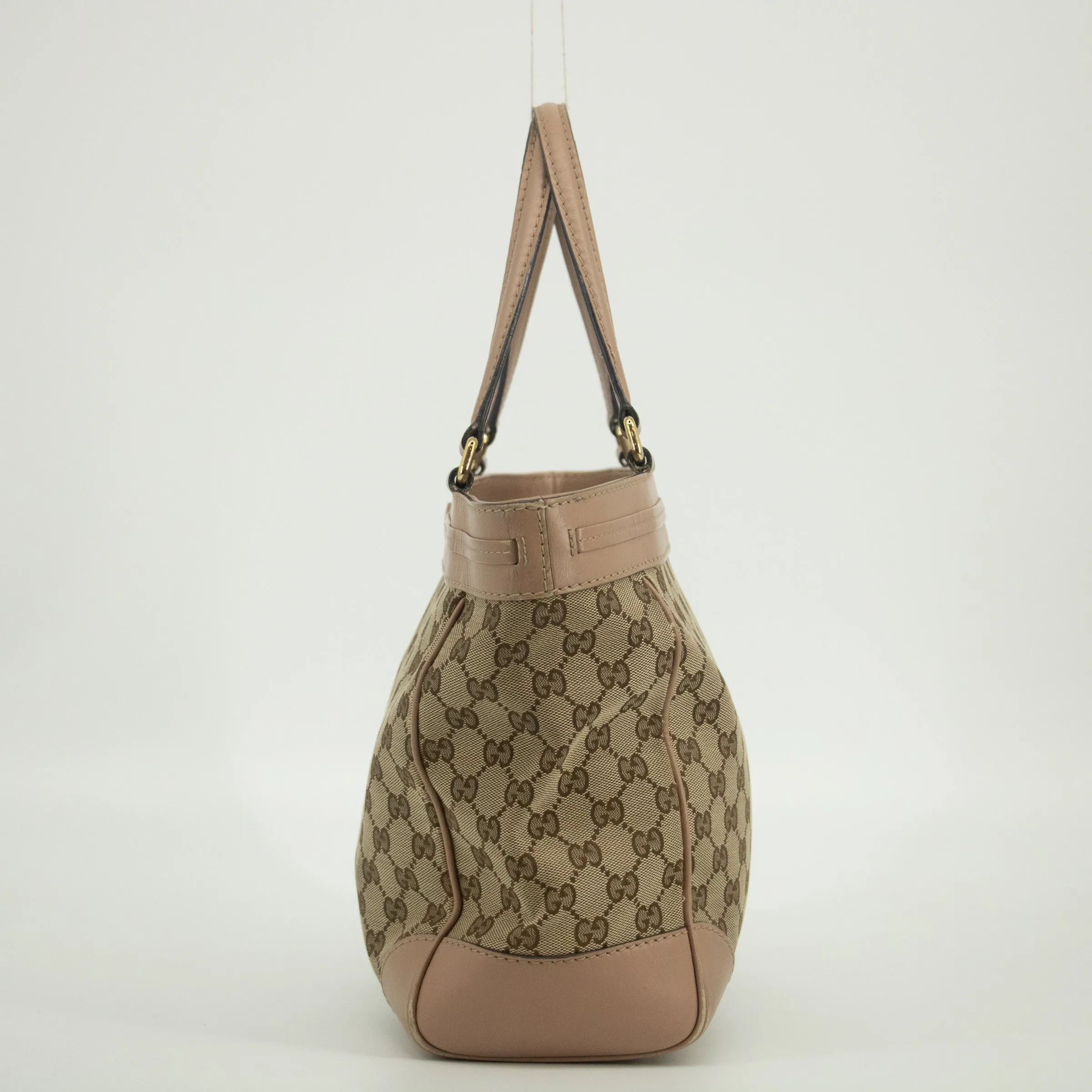 Gucci Brown x Pink Canvas x Leather Mayfair Tote Bag #1952