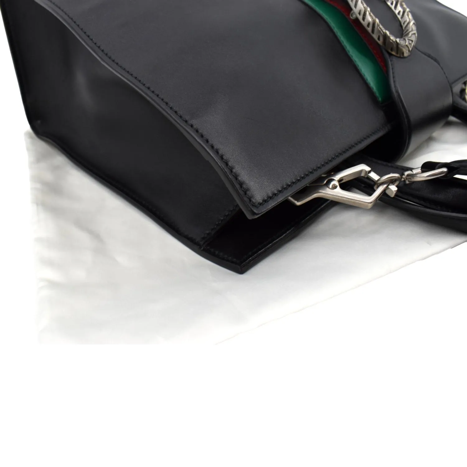 GUCCI Dionysus Leather Tote Bag Black 444167