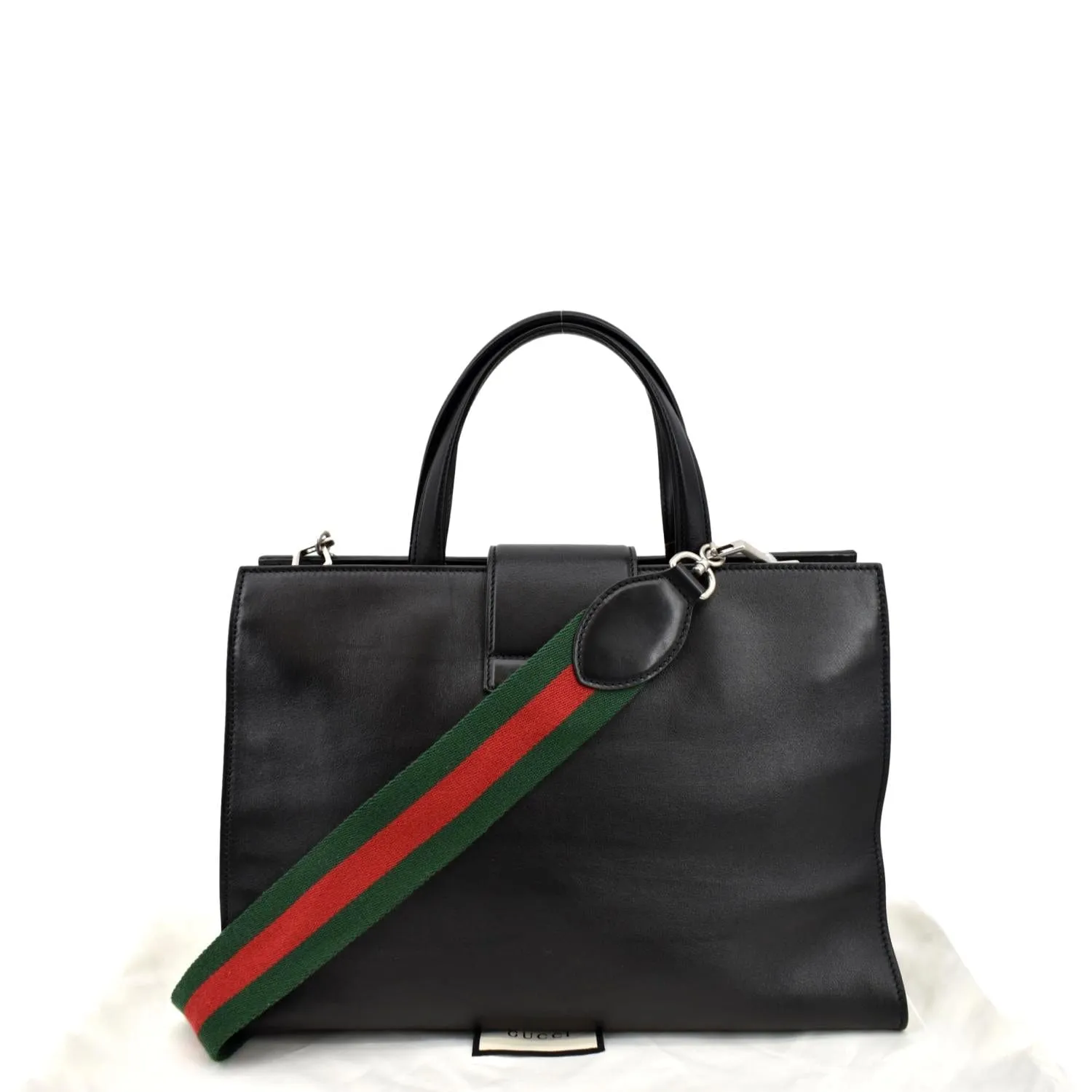 GUCCI Dionysus Leather Tote Bag Black 444167