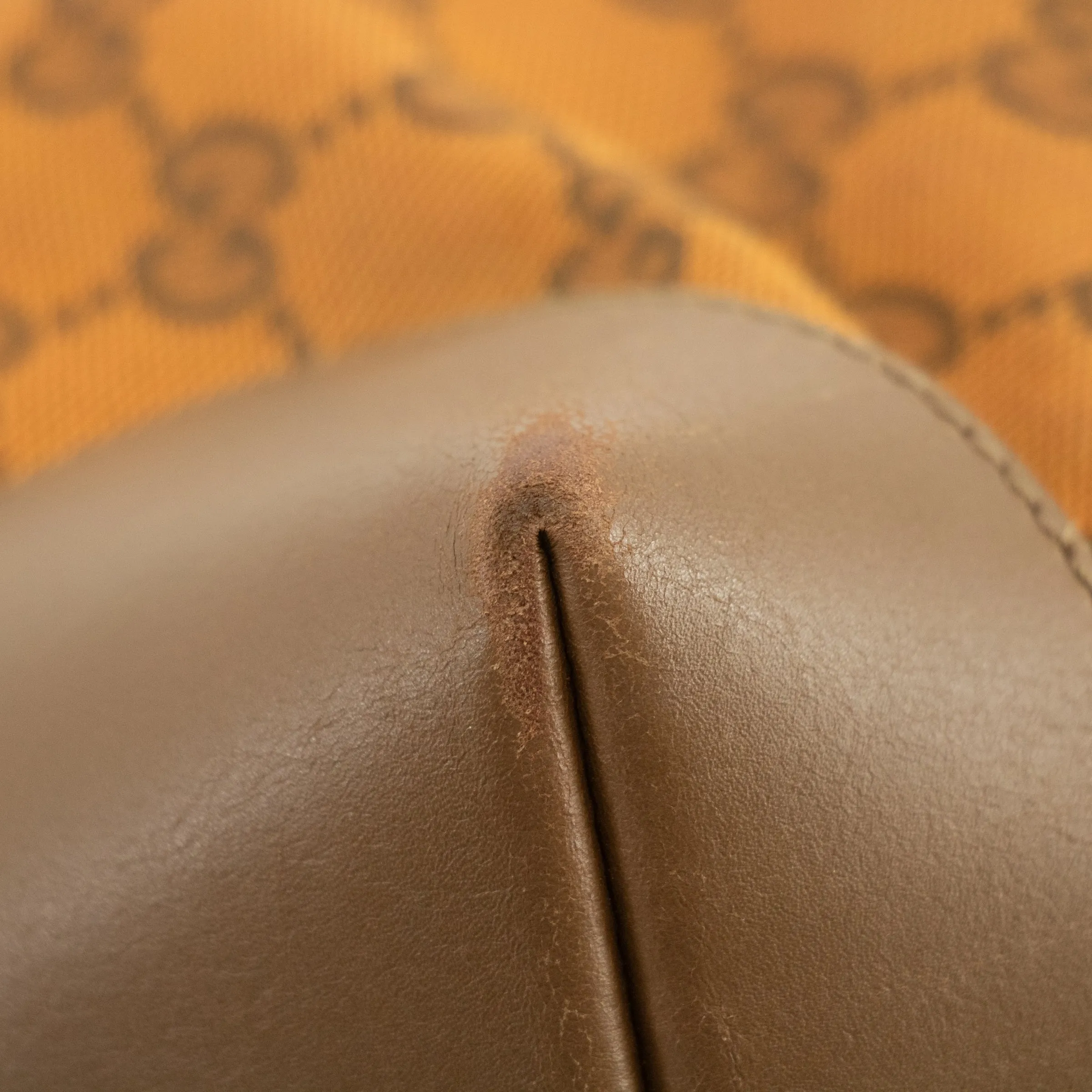 Gucci GG Canvas Orange x Brown Tote Bag  #2578