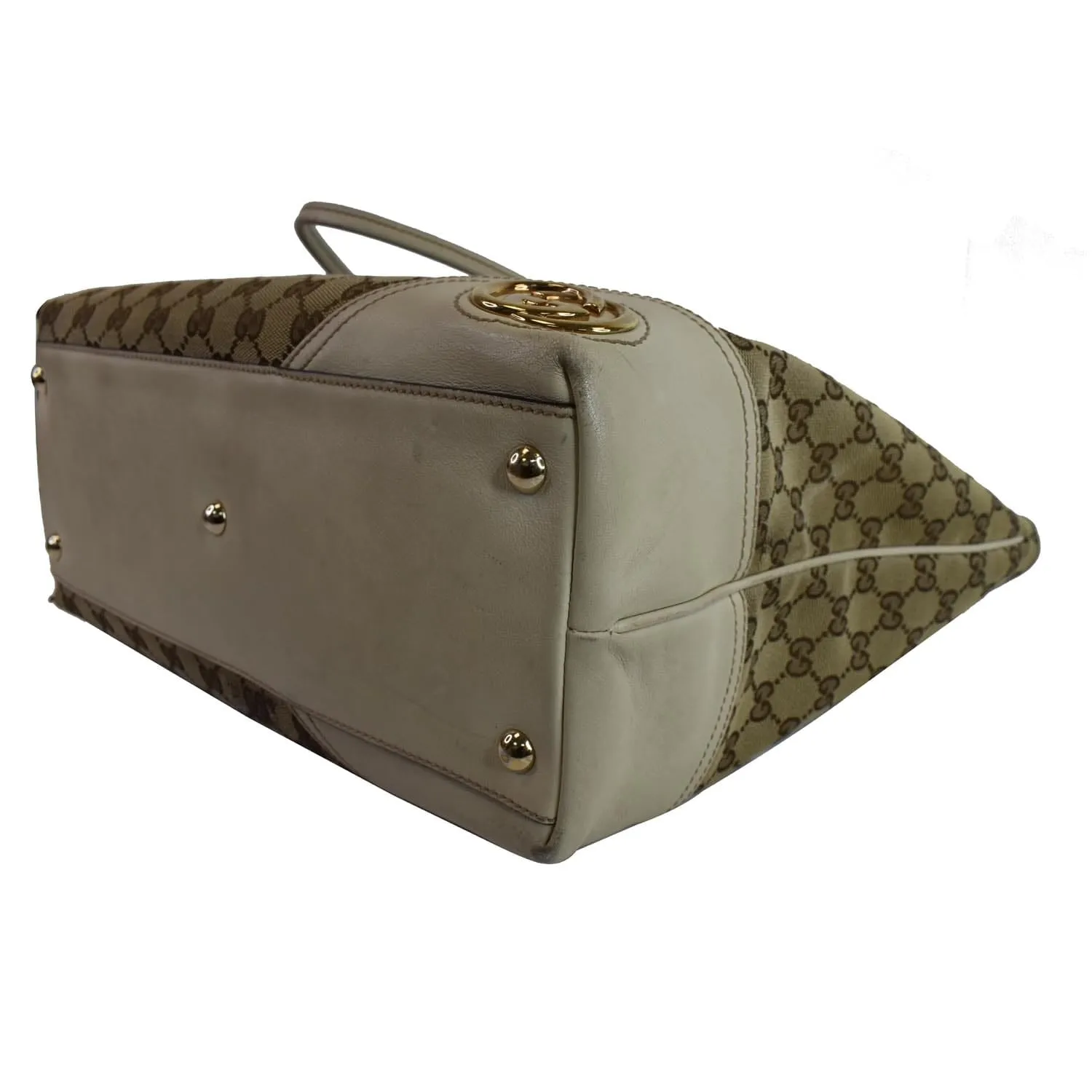 GUCCI Large Britt GG Canvas Tote Bag Beige 169945