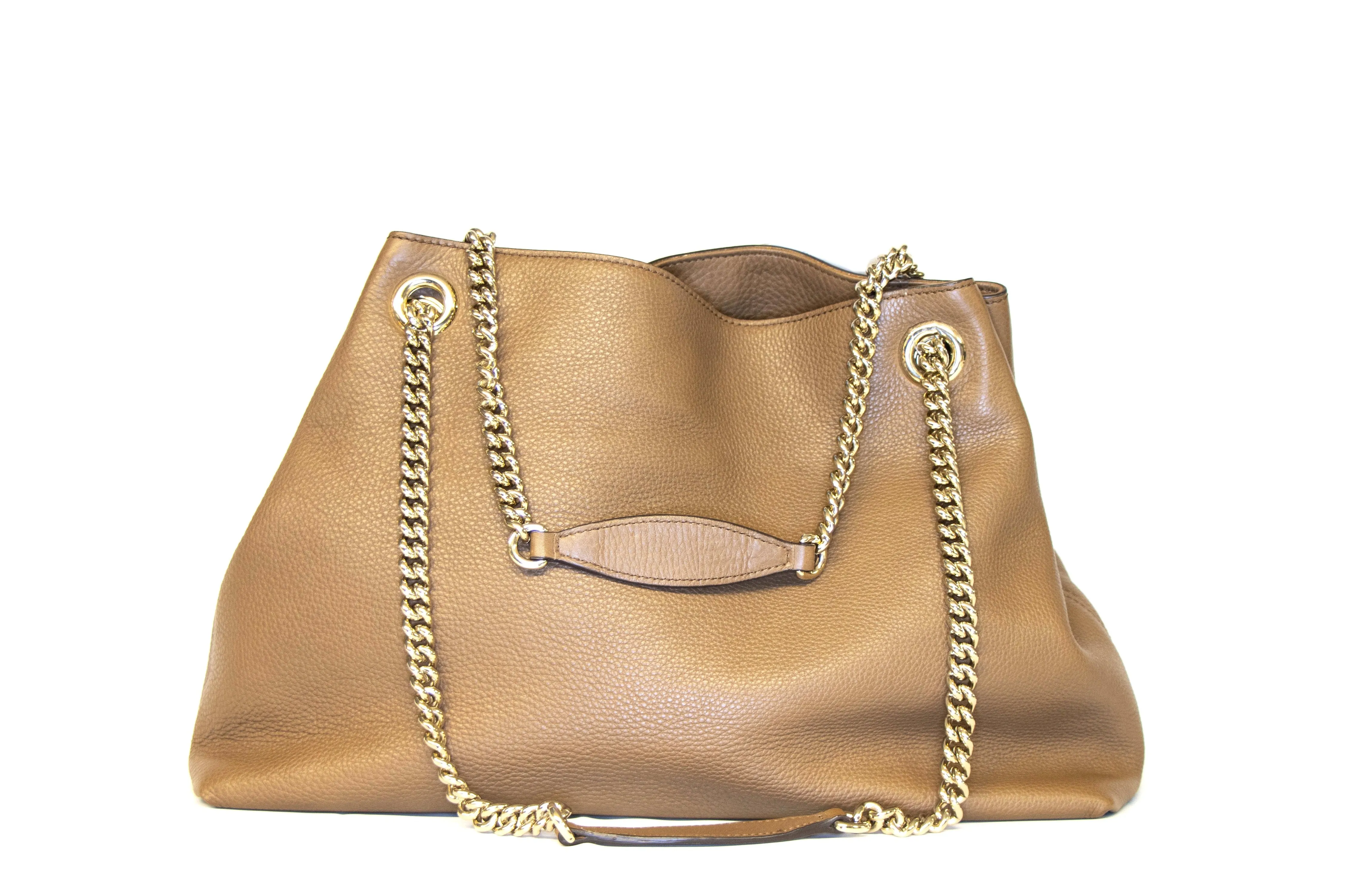 Gucci Medium Soho Disco Chain Tote Brown