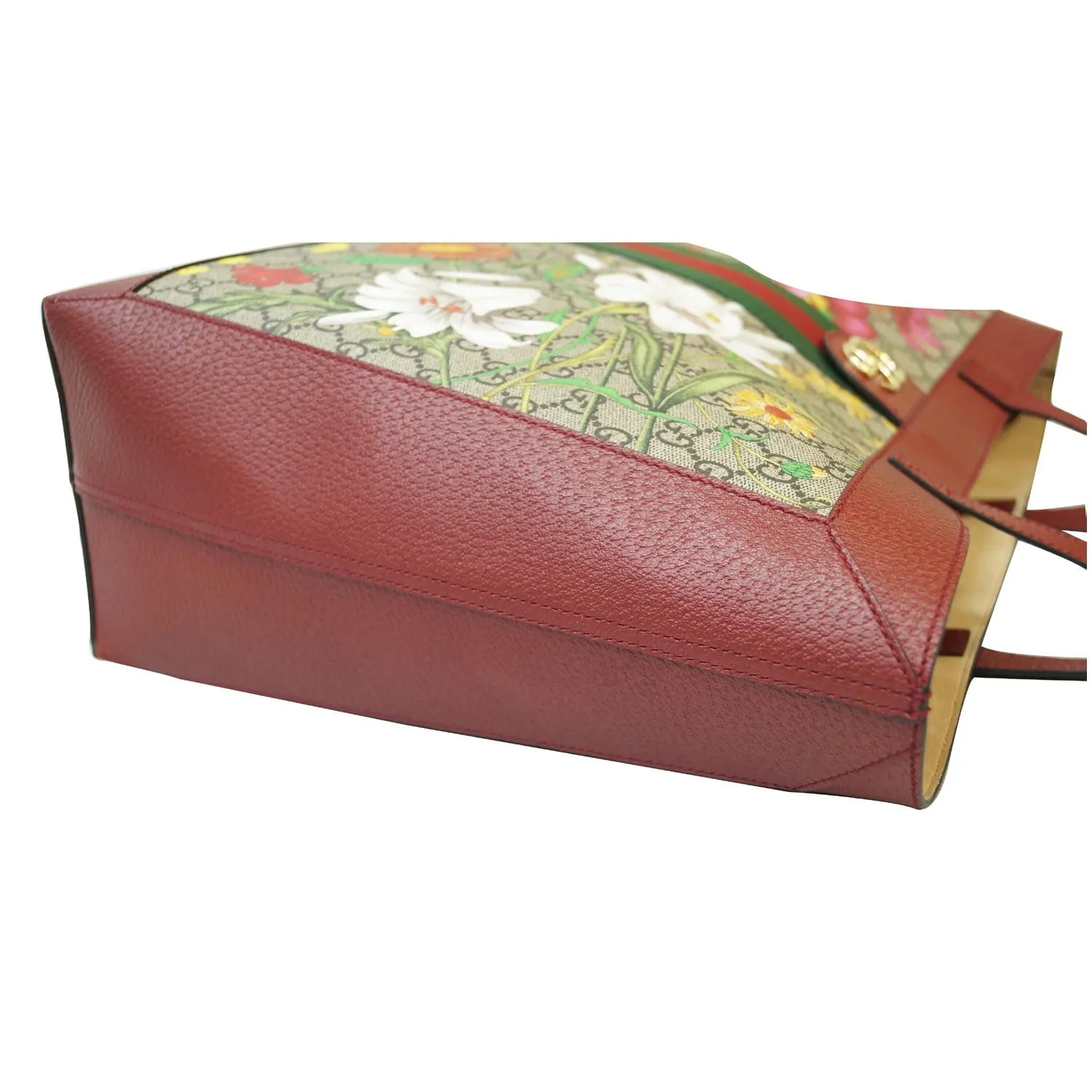 GUCCI Ophidia GG Flora Medium Tote Bag Red 547947