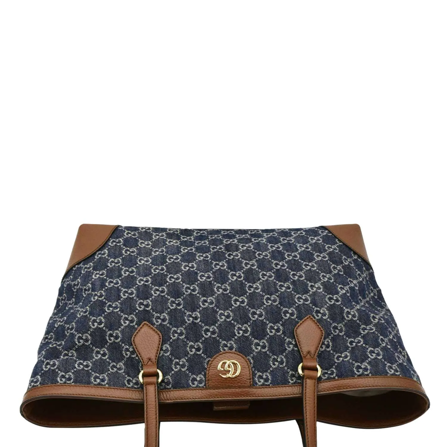 GUCCI Ophidia GG Medium Jacquard Denim Tote Bag Navy Blue