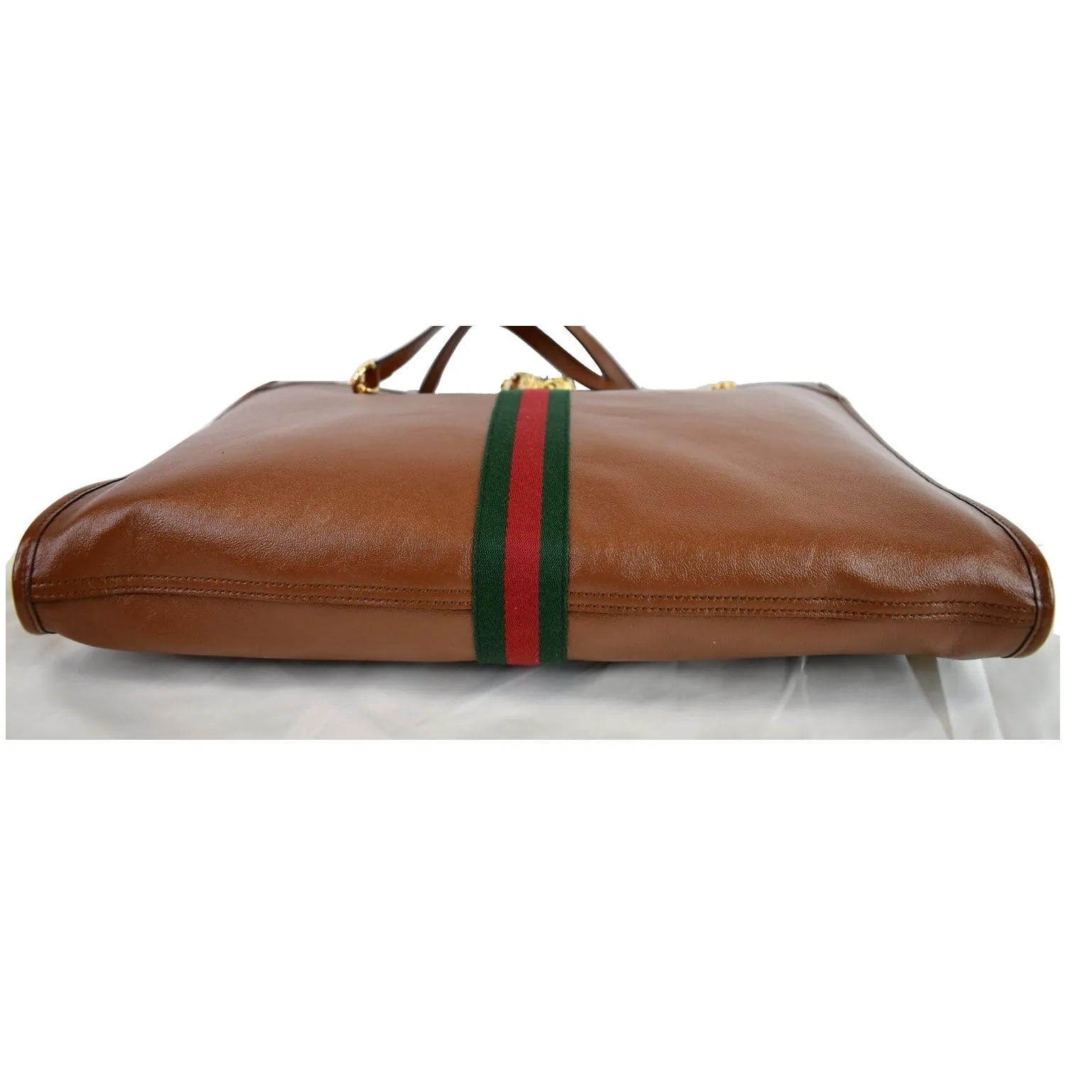 GUCCI Rajah Large Leather Tote Shoulder Bag Brown 537219