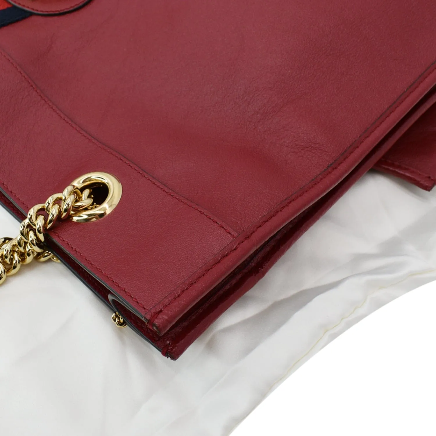 GUCCI Rajah Large Leather Tote Shoulder Bag Red 537219  - Hot Deals
