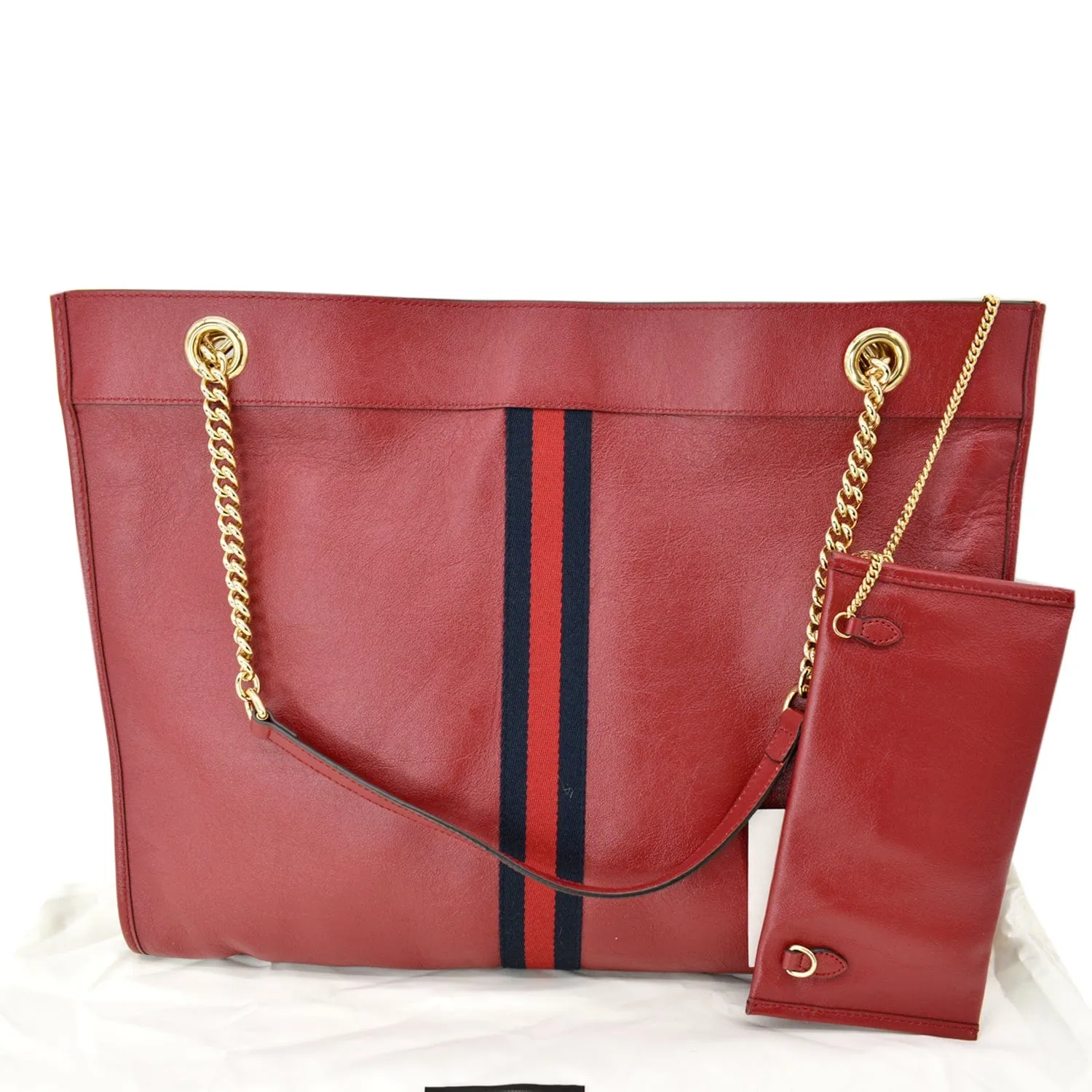 GUCCI Rajah Large Leather Tote Shoulder Bag Red 537219  - Hot Deals