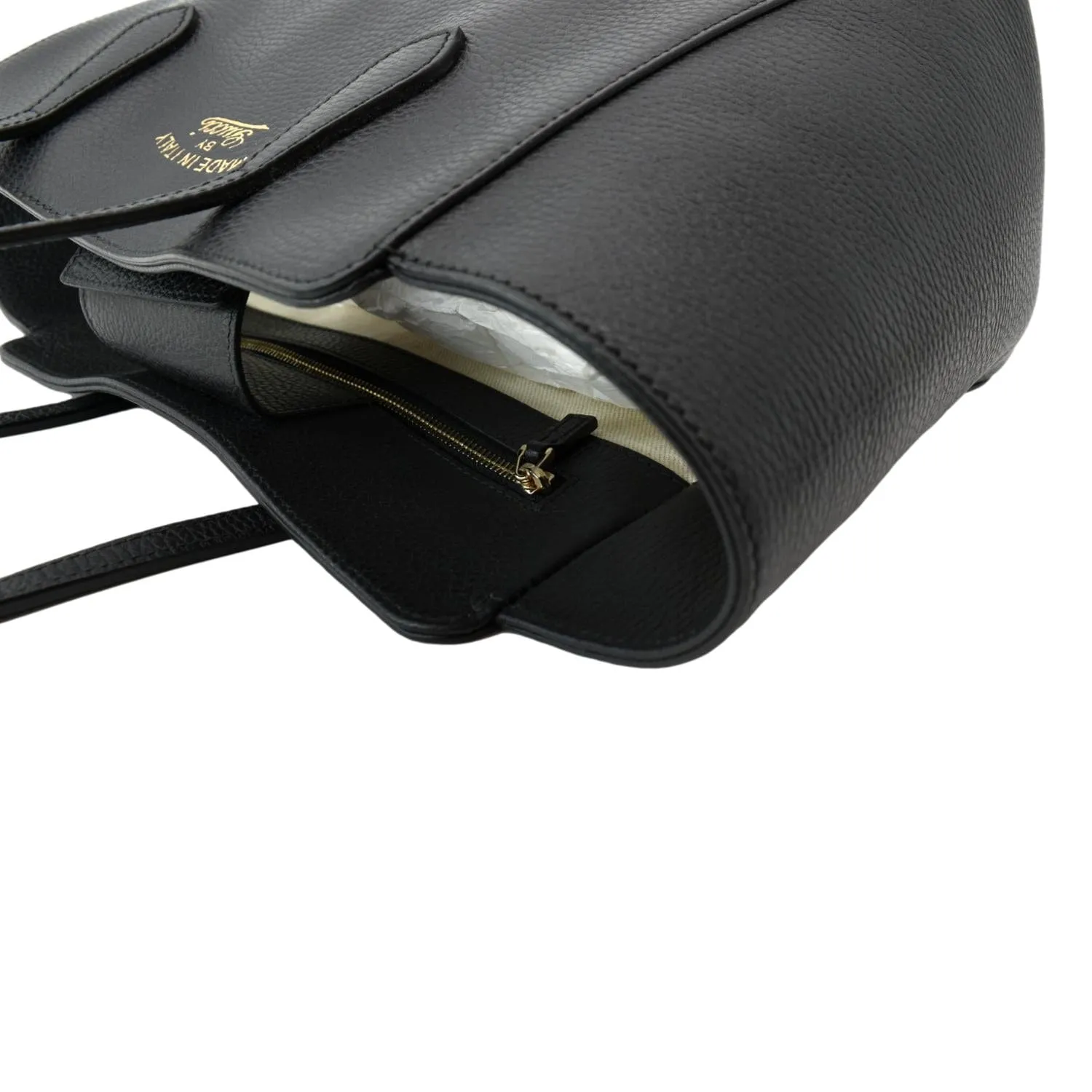 GUCCI Swing Mini Leather Tote Bag Black 354408