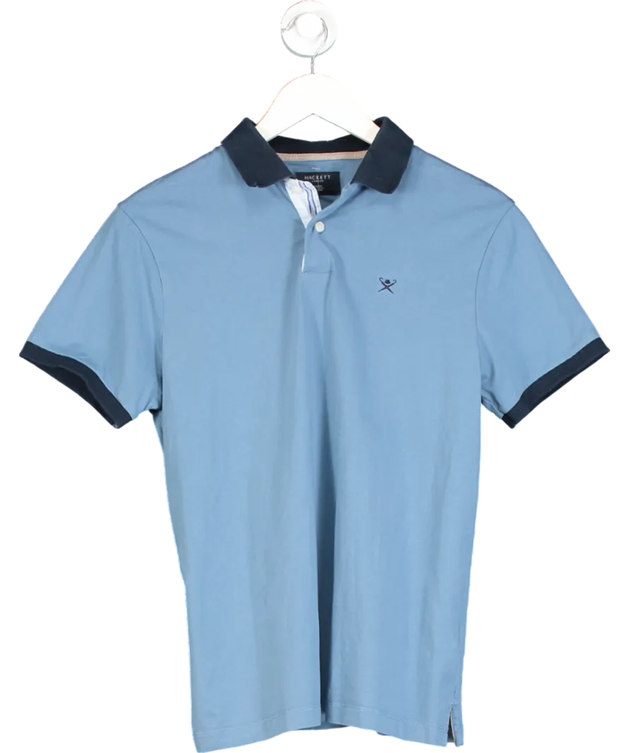Hackett Blue Slim Fit Short Sleeve Polo UK M