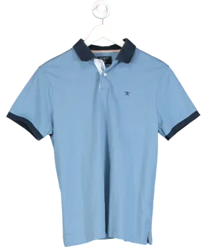Hackett Blue Slim Fit Short Sleeve Polo UK M