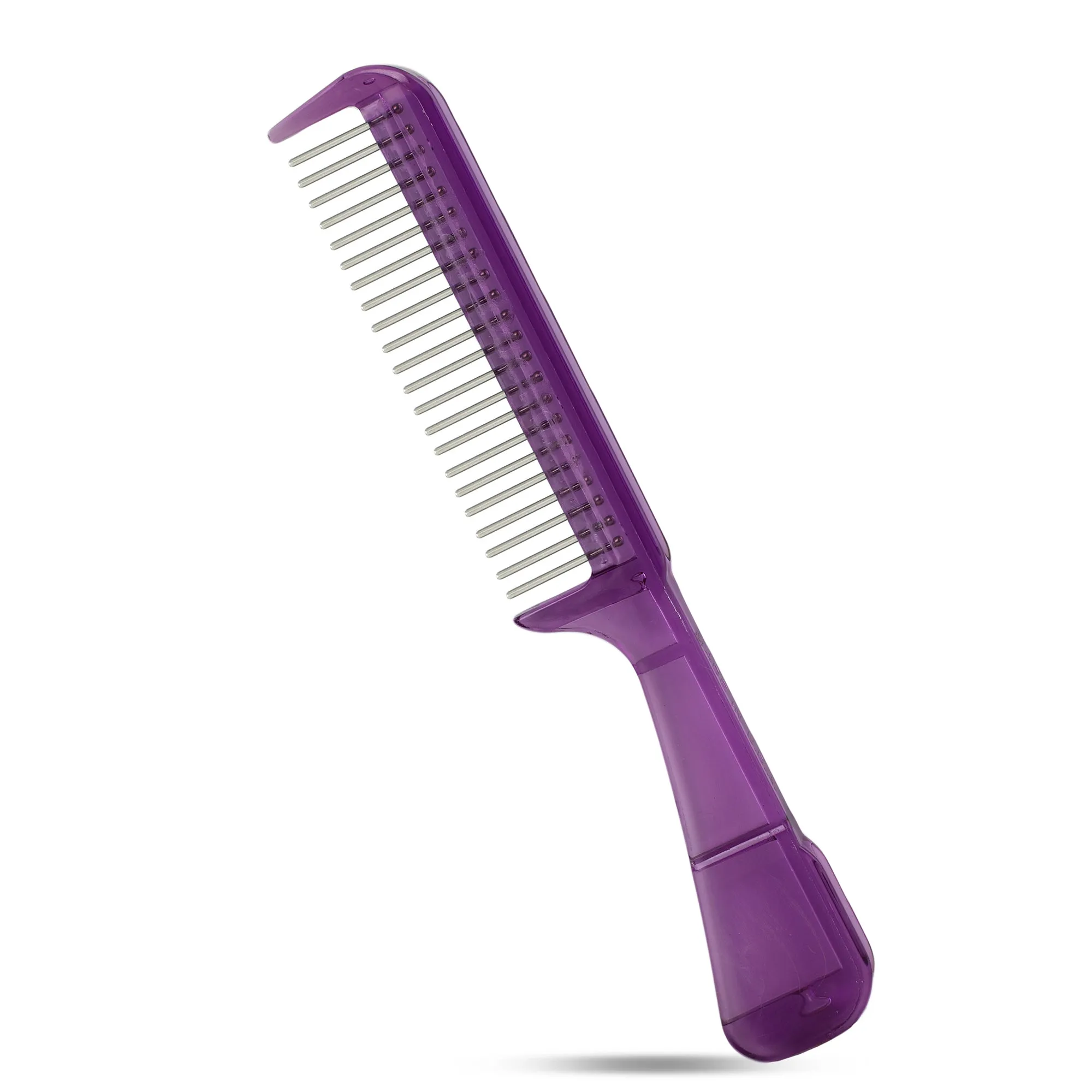 Handle Comb with Wide-Spaced Stainless-Steel Rotating Teeth  Best Seller!