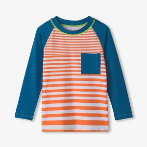 Hatley L/S Rashguard - Orange Stripes