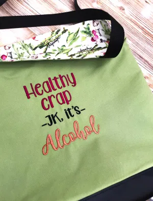 Healthy Stuff jk it's alcohol machine embroidery design (4 sizes included) DIGITAL DOWNLOAD