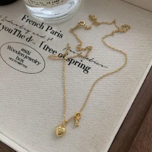 Heart Lock Necklace in Gold (Solid Silver)