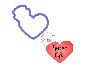 Heart with Nurse Hat Cookie Cutter