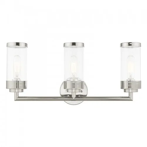 Hillcrest 3 Lt Polished Chrome Bath Vanity
