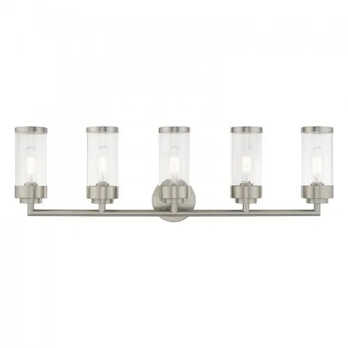 Hillcrest 5 Lt Brushed Nickel Bath Vanity